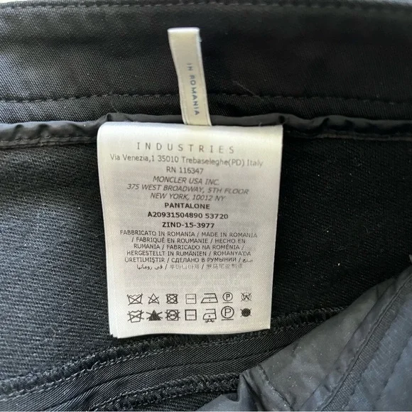 MONCLER BLACK PANTALONE SIZE 42 TRENDY OUTDOORS ACTIVE STYLISH CHIC STYLISH - Picture 5 of 10